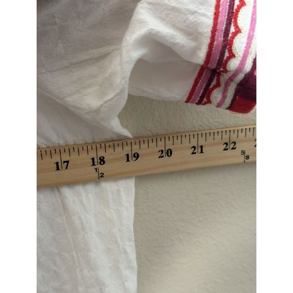 Madewell Embroidered Sandblossom Top in white cotton gauze‎ Women’s XS Oversized - Picture 9 of 9